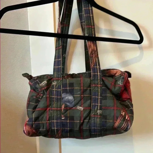 Polo Ralph Lauren Handbags - Vintage Polo by Ralph Lauren Dark Green Plaid Shoulder Bag